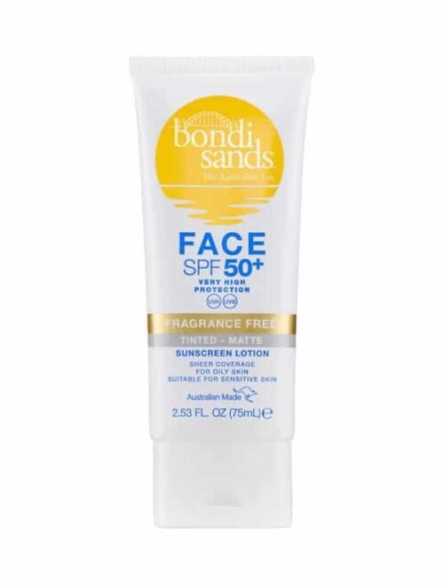Bondi Sands Fragrance Free Face Tinted (Matte) Sunscreen Lotion SPF 50+ 75ml
